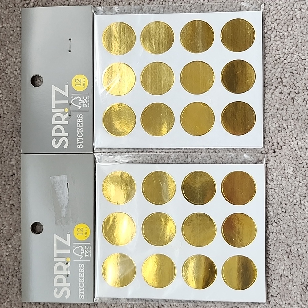 Spritz Gold Circles Stickers